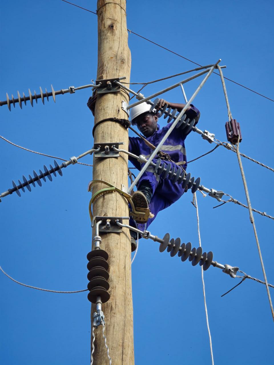 Greentech engineer working on Bunia power infrastructure